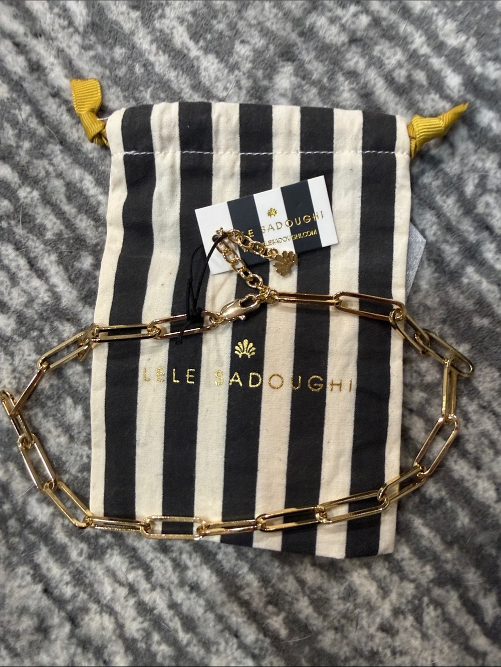 Lele Sadoughi Gold Link Paperclip Necklace